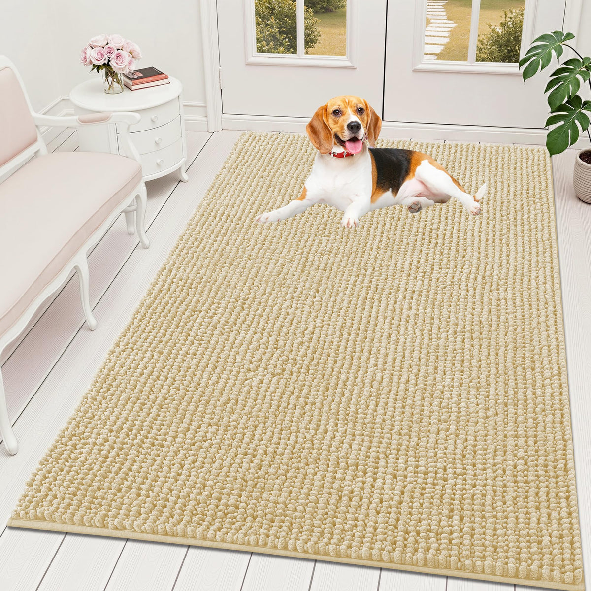 OLANLY Pet Bed Mat in 59" X 35", Sand