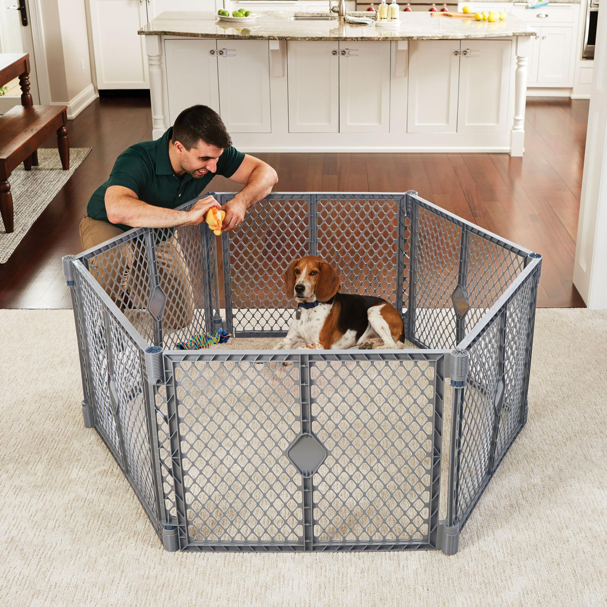 MYPET Pet Playpen in 6-Panel, Fieldstone
