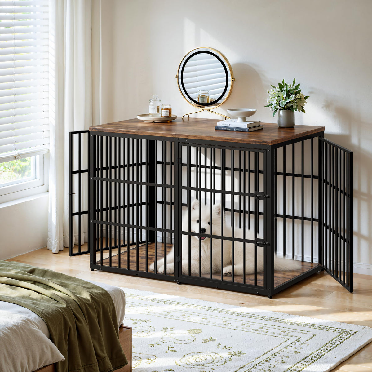 Lyromix Animal Cage in 53.9"L x 31.9"W x 37.2"H, Brown