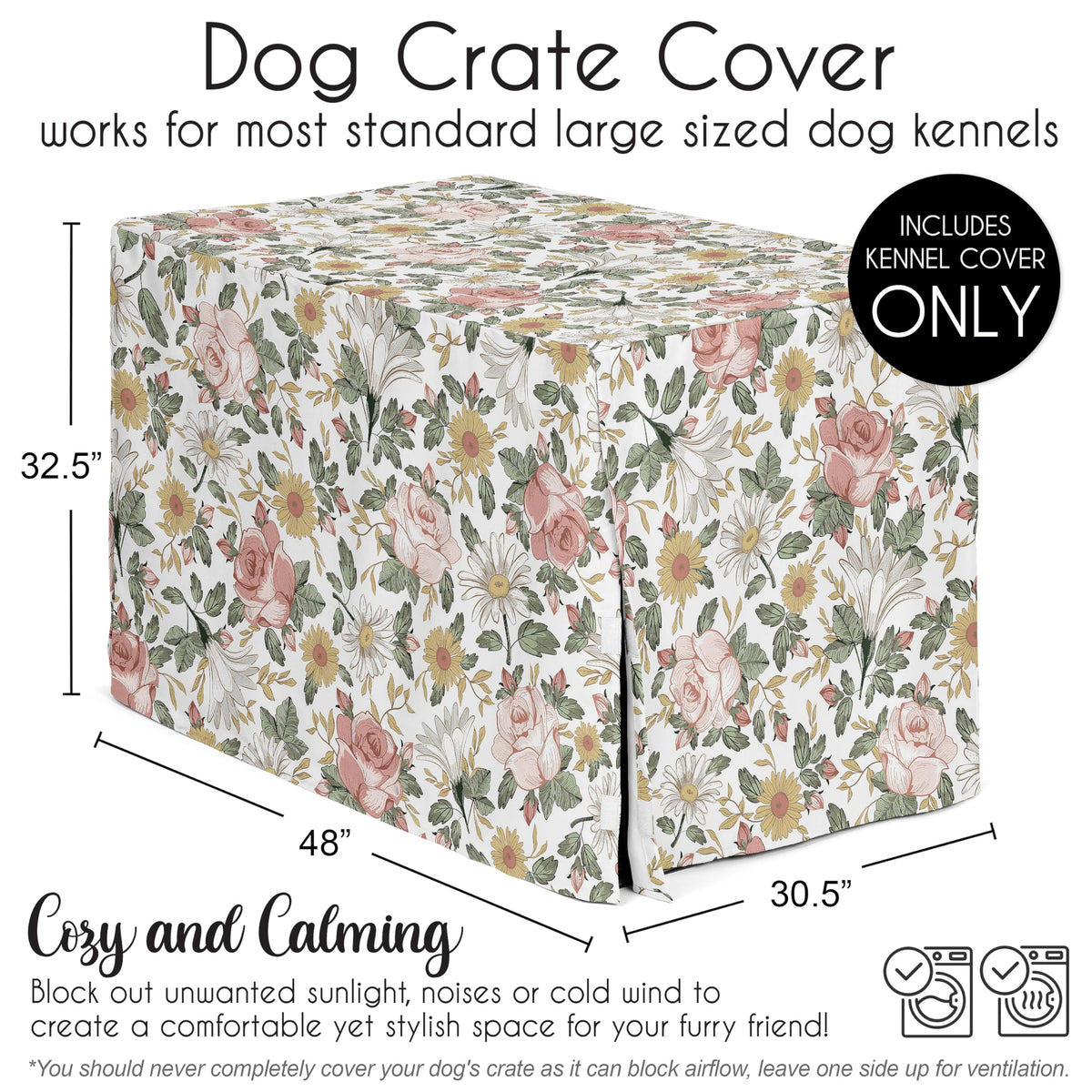 Sweet Jojo Designs Animal Cage in 48.0"L x 32.5"W x 30.5"H, Vintage Floral Pink and Green