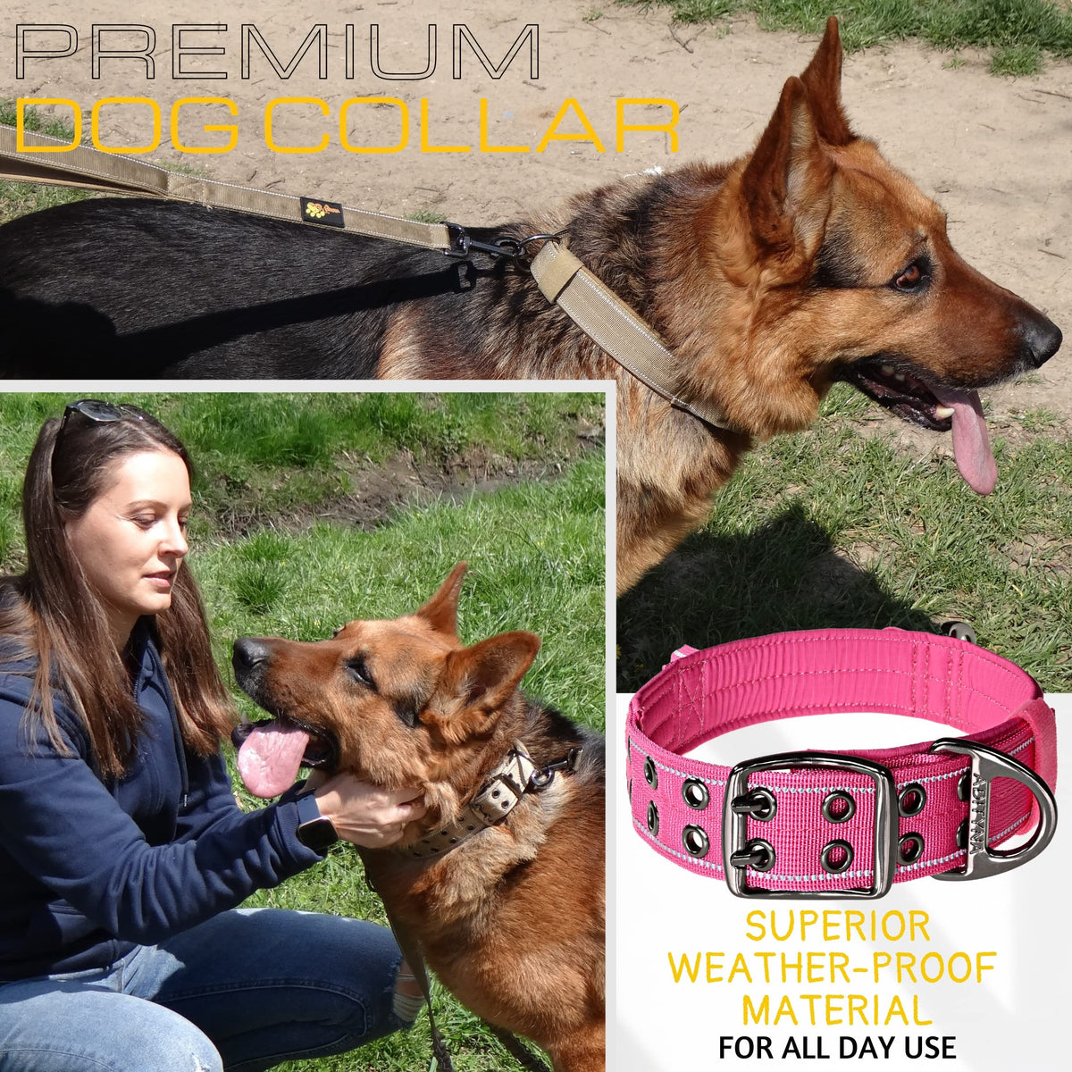 ADITYNA Animal Collar in Extra-Large: Fit 24-30" Neck, Pink