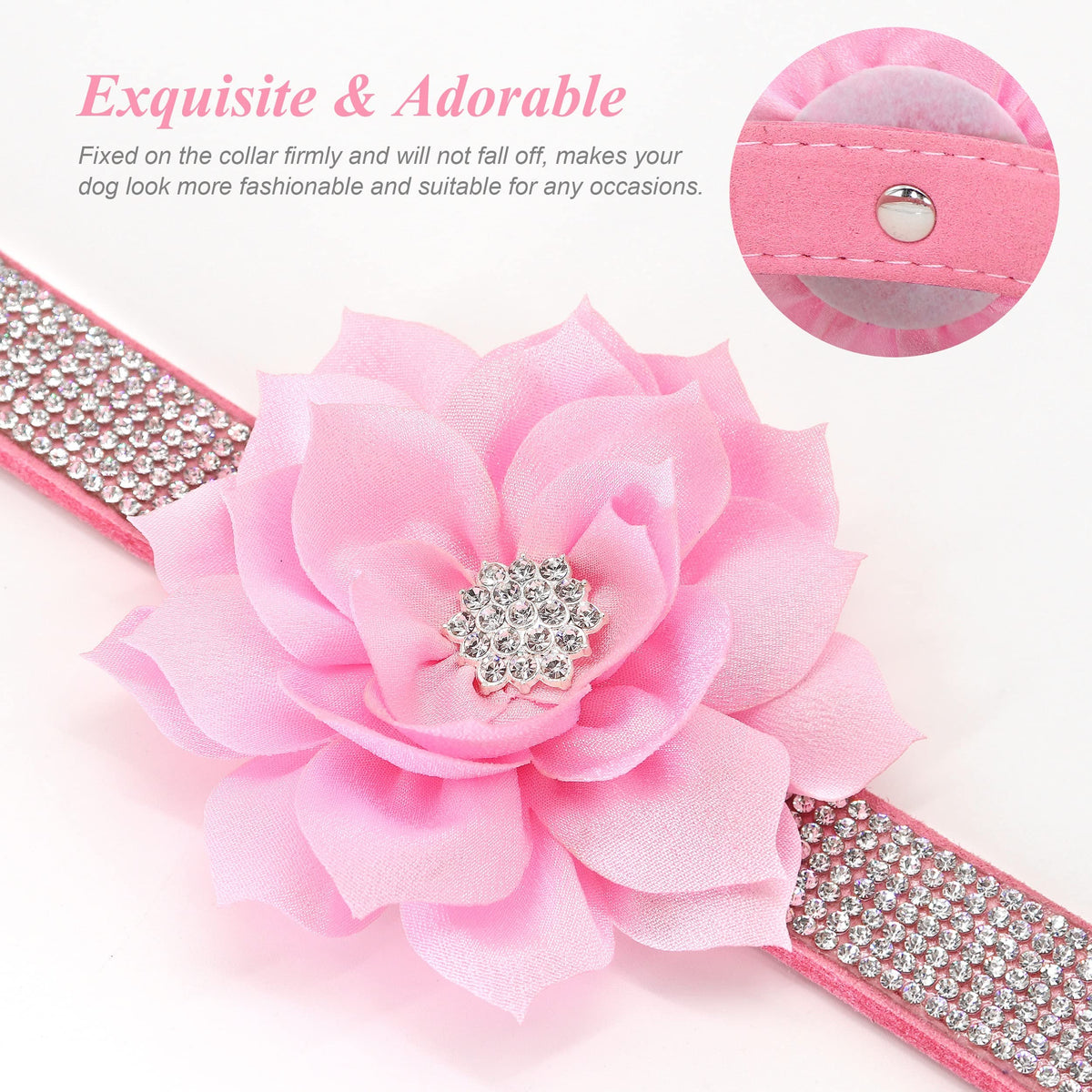 PET ARTIST Animal Collar in XS:Neck 7.5-10"(3-7 lbs), Pink Set
