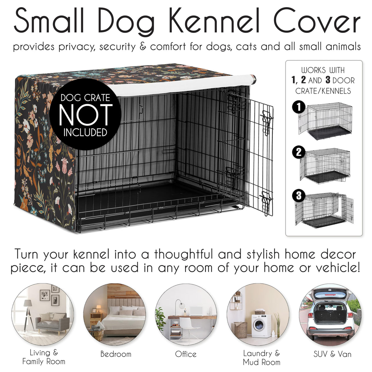 Sweet Jojo Designs Animal Cage in 24.0"L x 20.0"W x 18.5"H, Wild Flower Black