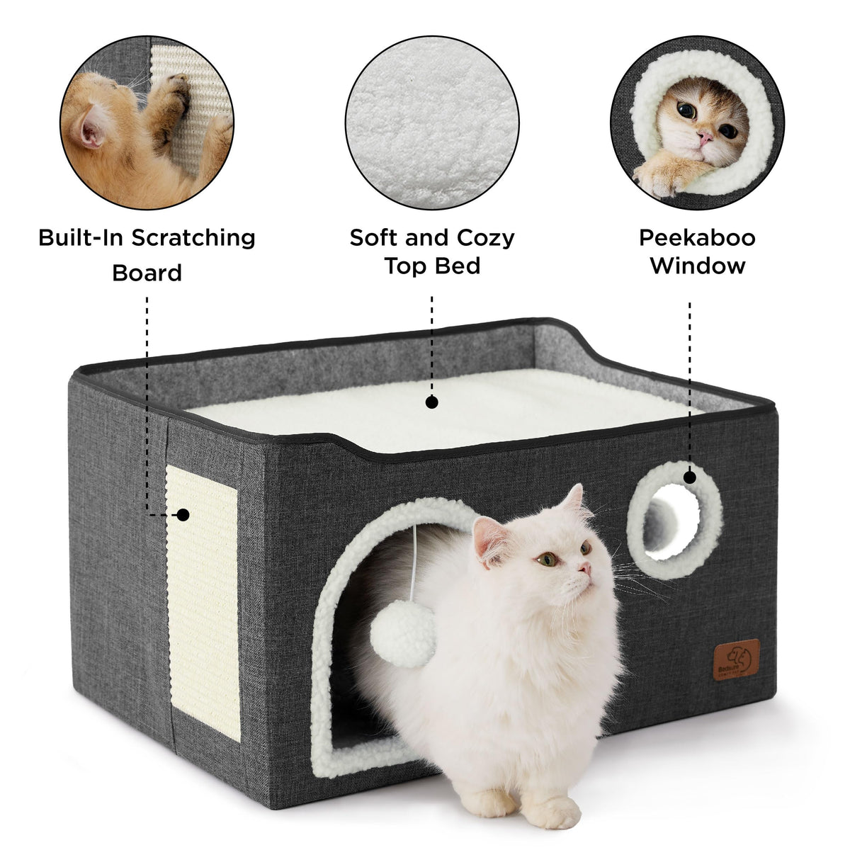 Bedsure Pet Activity Structure in Widen, Dark Grey