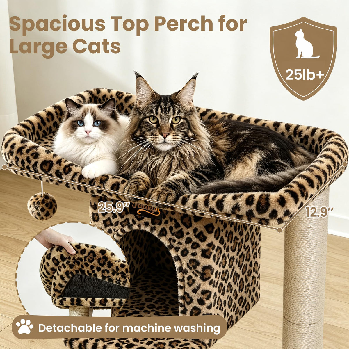 Feliskyn Pet Activity Structure in 28 Inches, Leopard Print