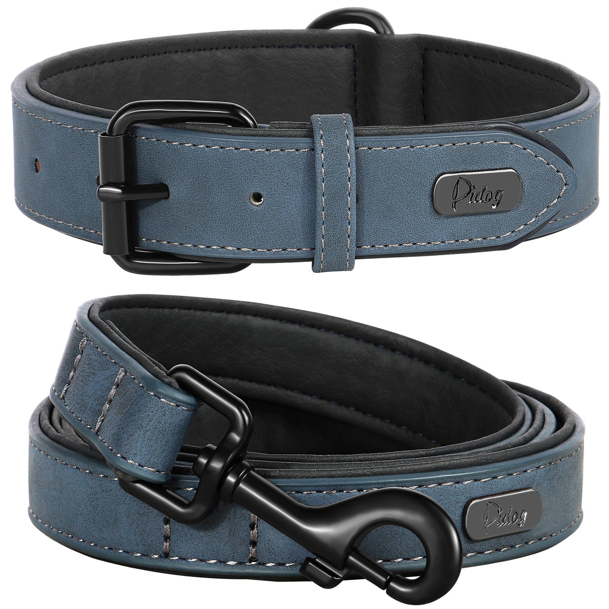 Didog Animal Collar in M: Fit Neck 11-14"(10-20 lbs), Blue Set