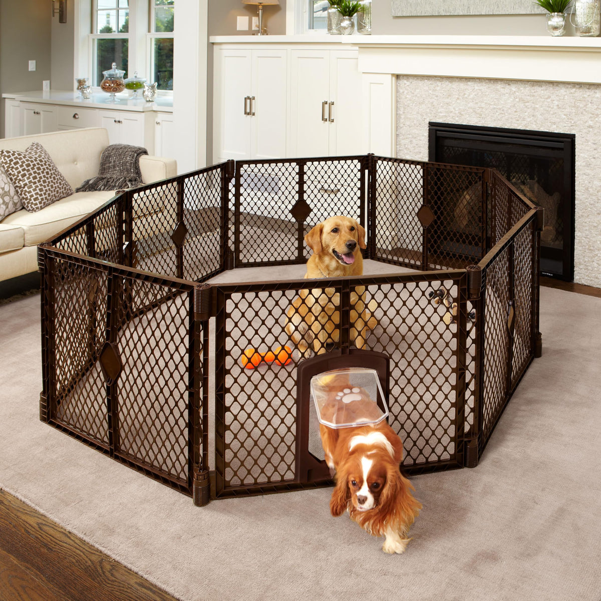 MYPET Pet Playpen in 8-Panel, Espresso