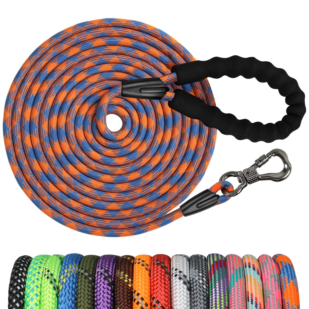 NTR Leash in 20ft*1/3", Orange/Blue