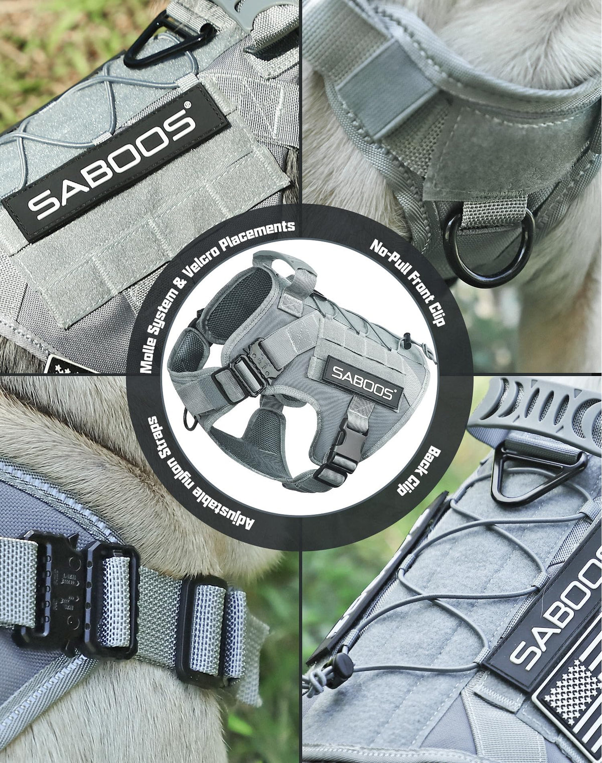 Saboos Animal Harness in S, Grey