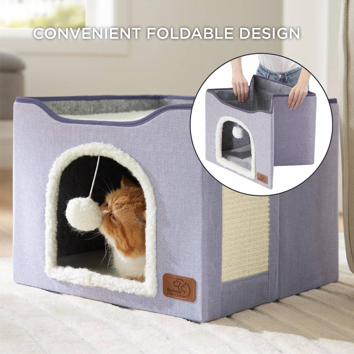 Bedsure Pet Activity Structure in Single, Cloud Purple