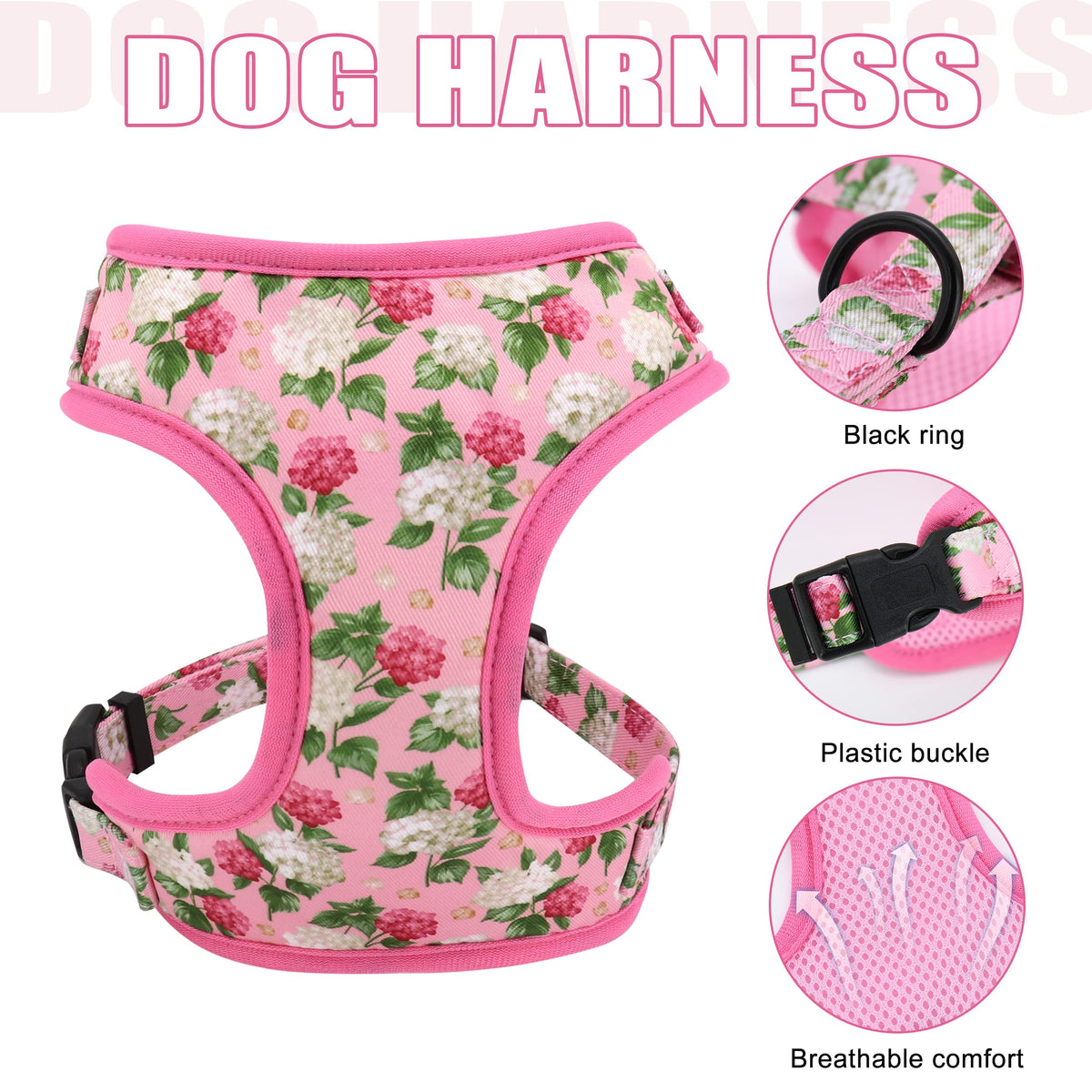 Beirui Animal Harness in XS:Fit 6-12 lbs, Pink-1