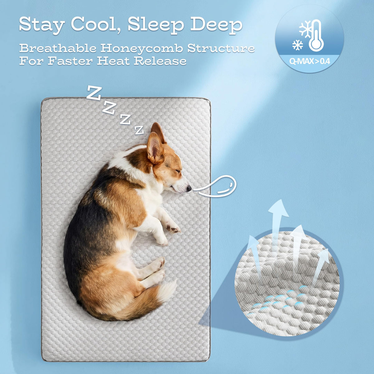 WDCOZY Pet Bed Mat in Medium（29"x21"), Cooling-Grey