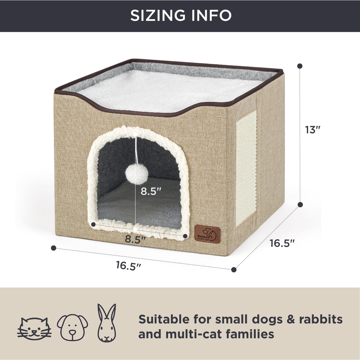 Bedsure Pet Activity Structure in Single, Brown
