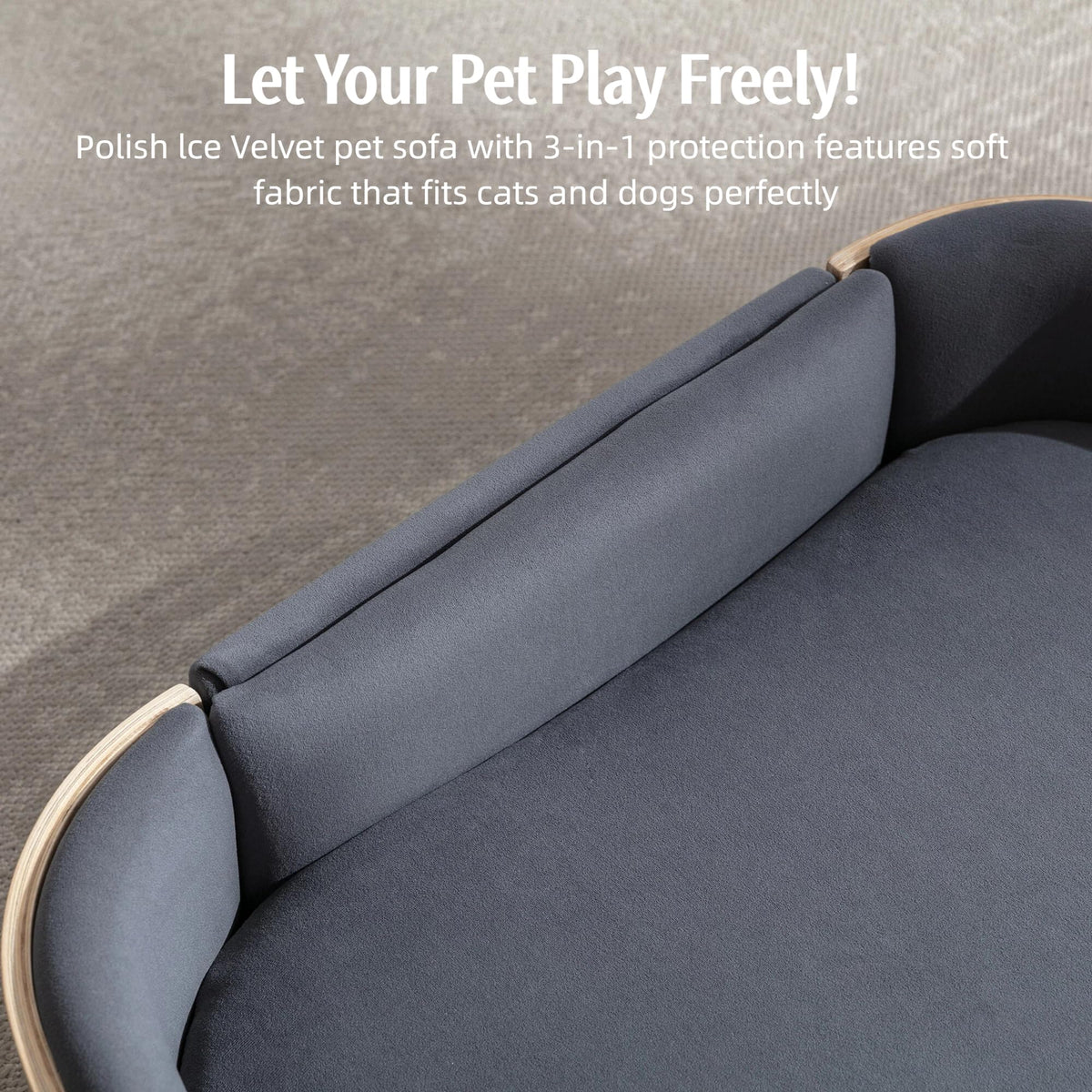Trygoal Pet Bed Mat in 26.38, Dark Blue & Walnut