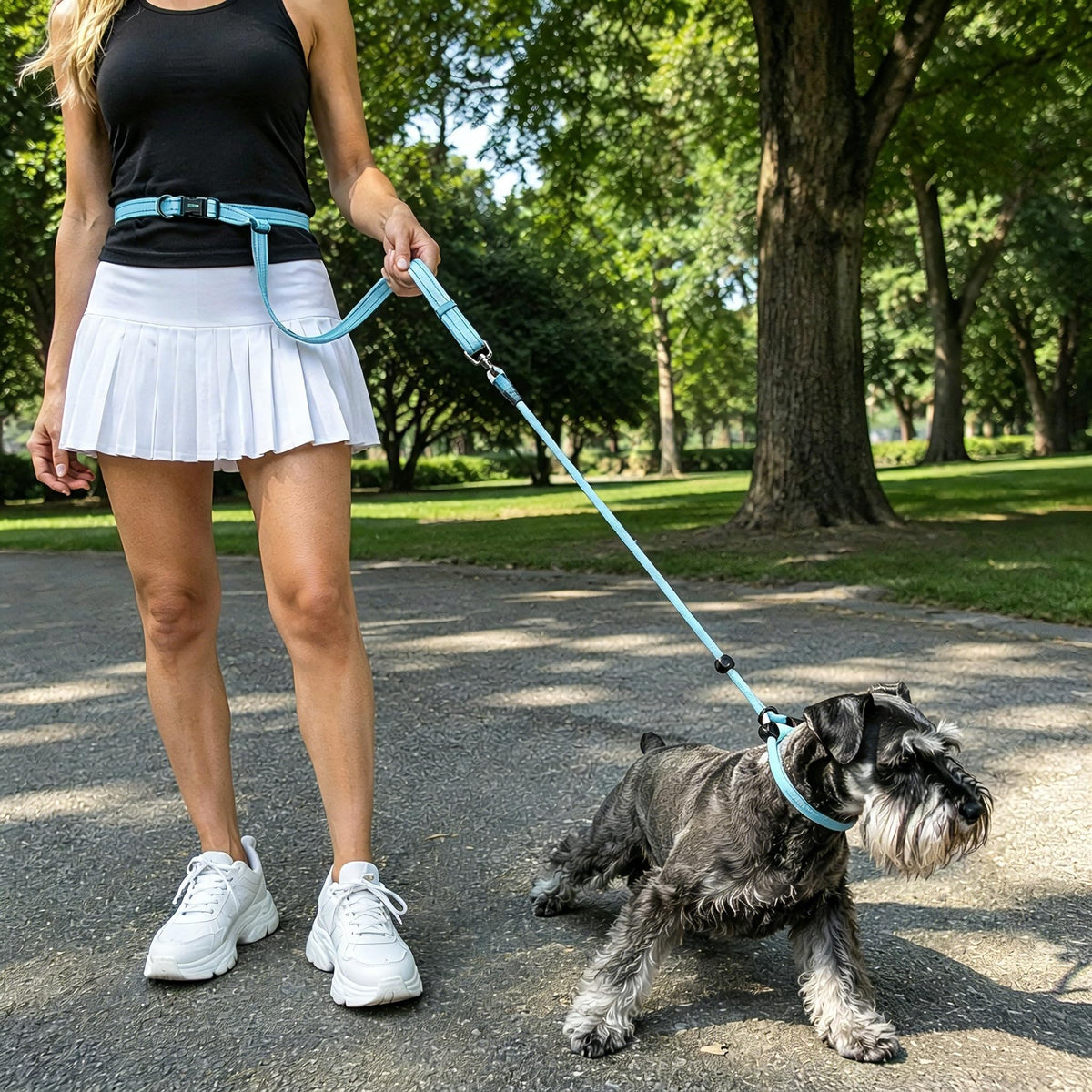 kazazoo Leash in Adjustable (5.5ft to 8.5ft), Light Blue