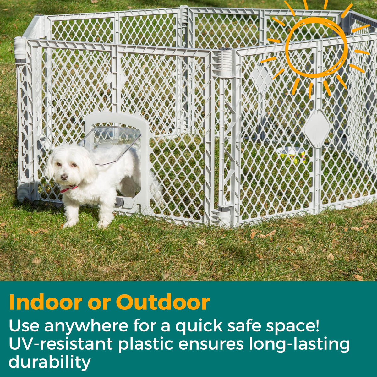 MYPET Pet Playpen in 6-Panel, Light Gray