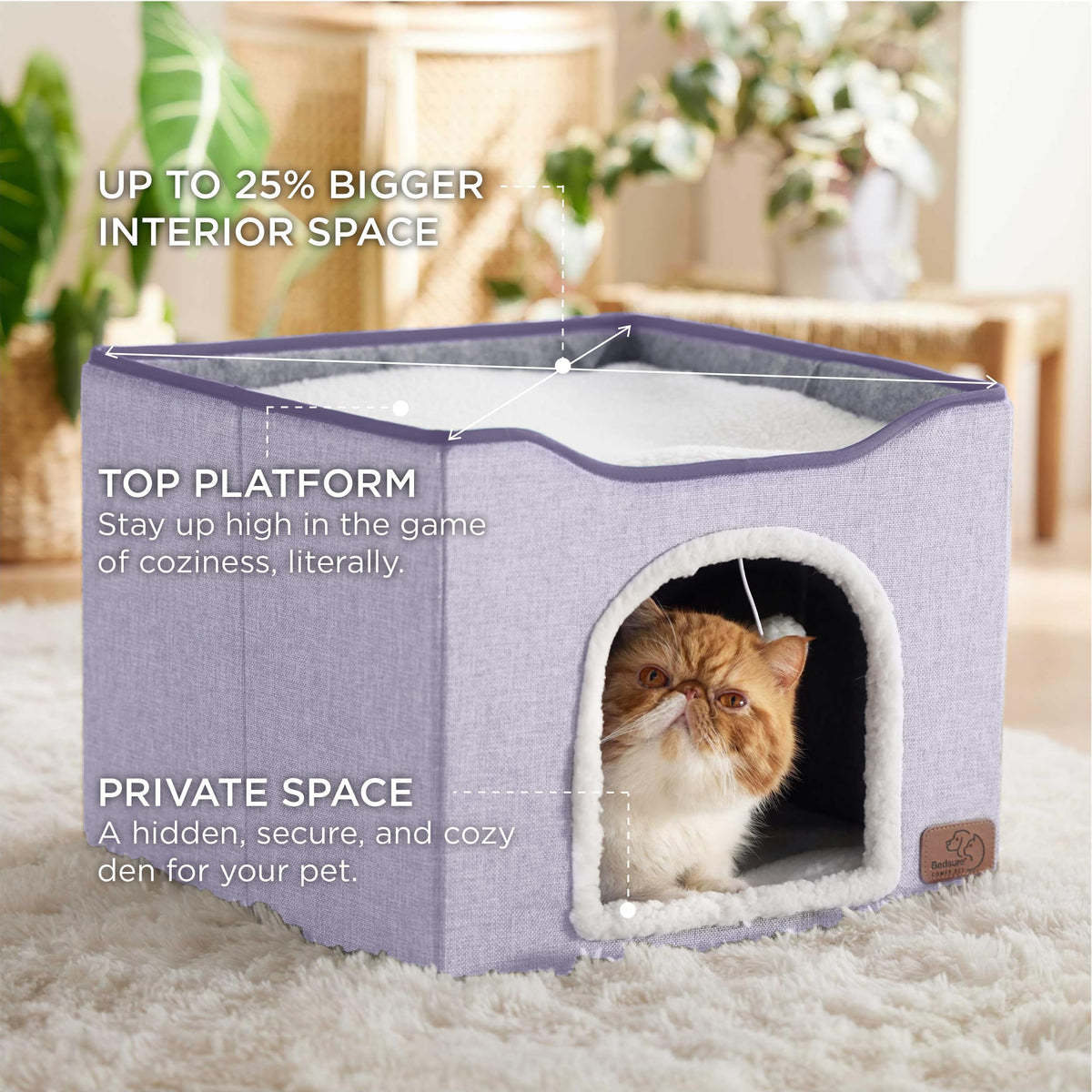 Bedsure Pet Activity Structure in Single, Cloud Purple
