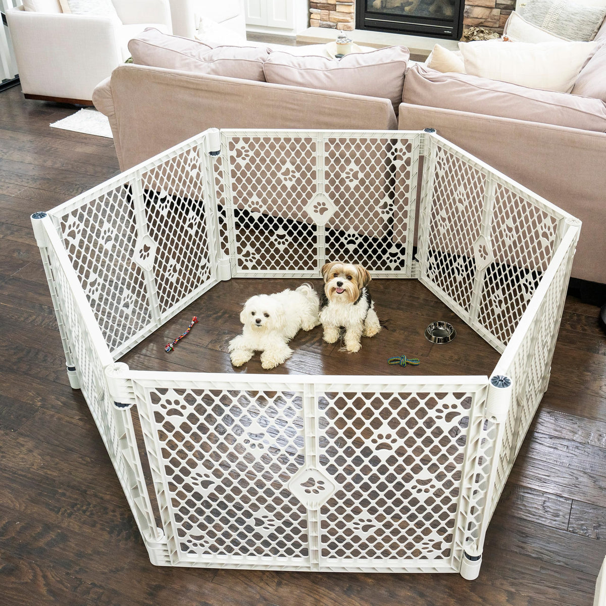MYPET Pet Playpen in 6-Panel, Light Gray