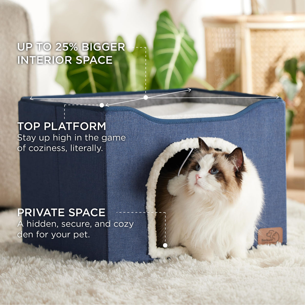 Bedsure Pet Activity Structure in Double, Blue