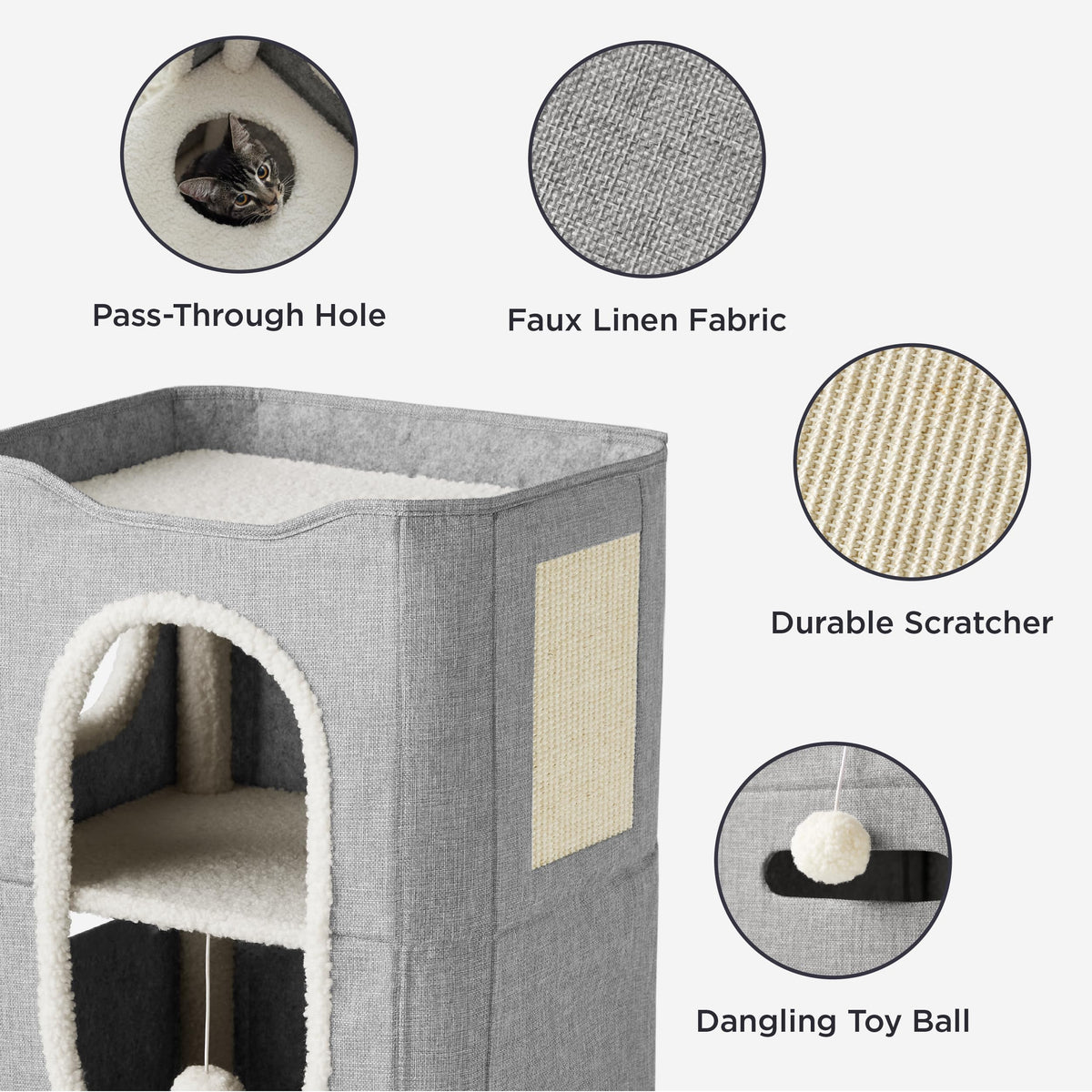 Bedsure Pet Activity Structure in Double, Grey