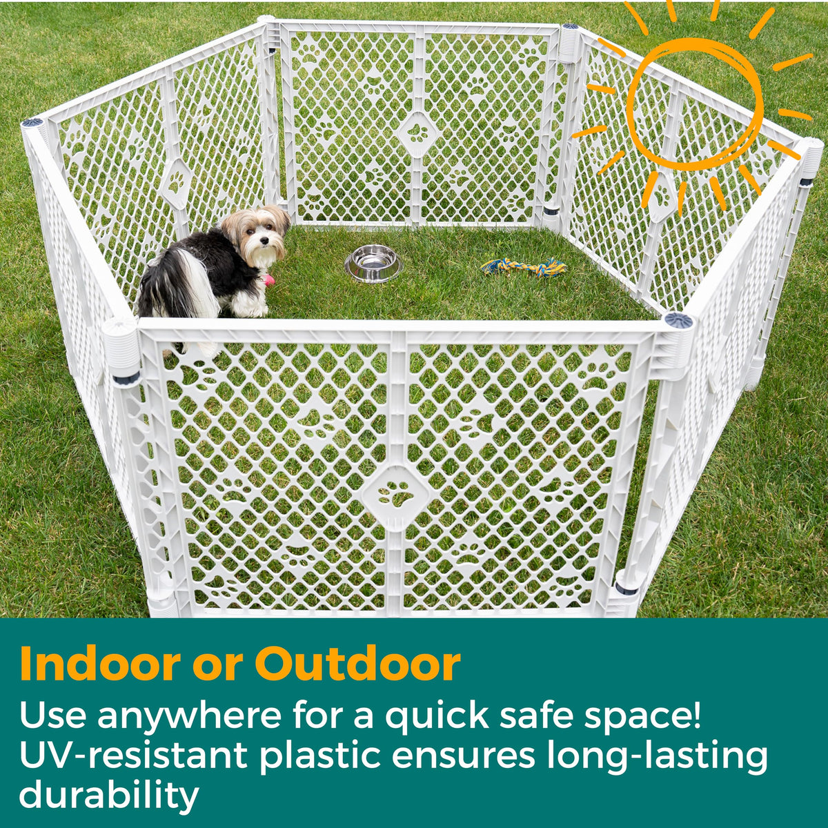 MYPET Pet Playpen in 6-Panel, Light Gray