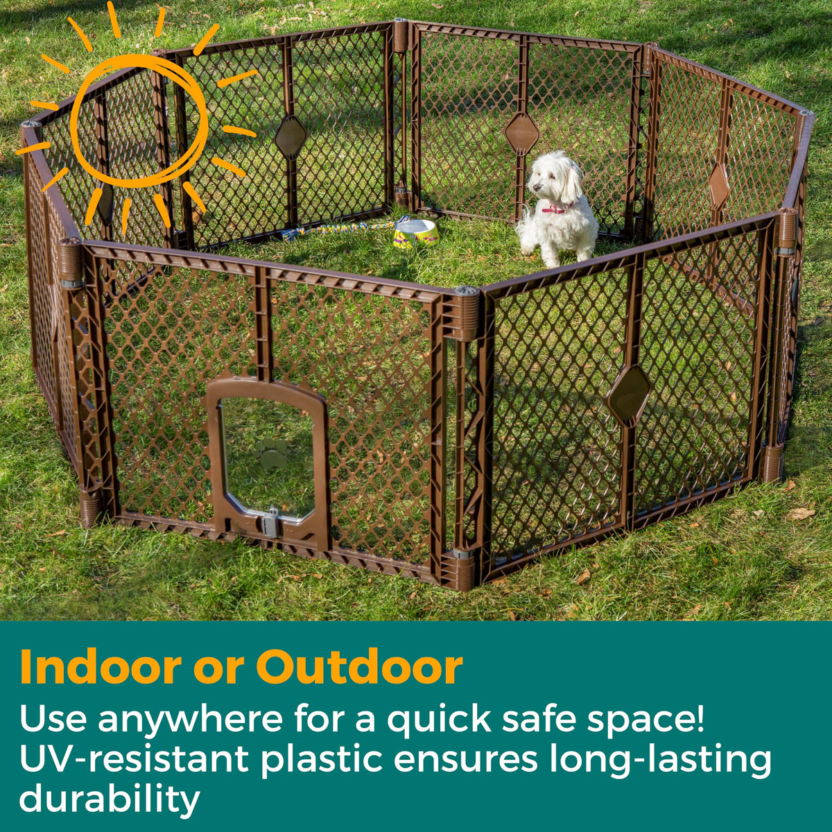 MYPET Pet Playpen in 8-Panel, Espresso