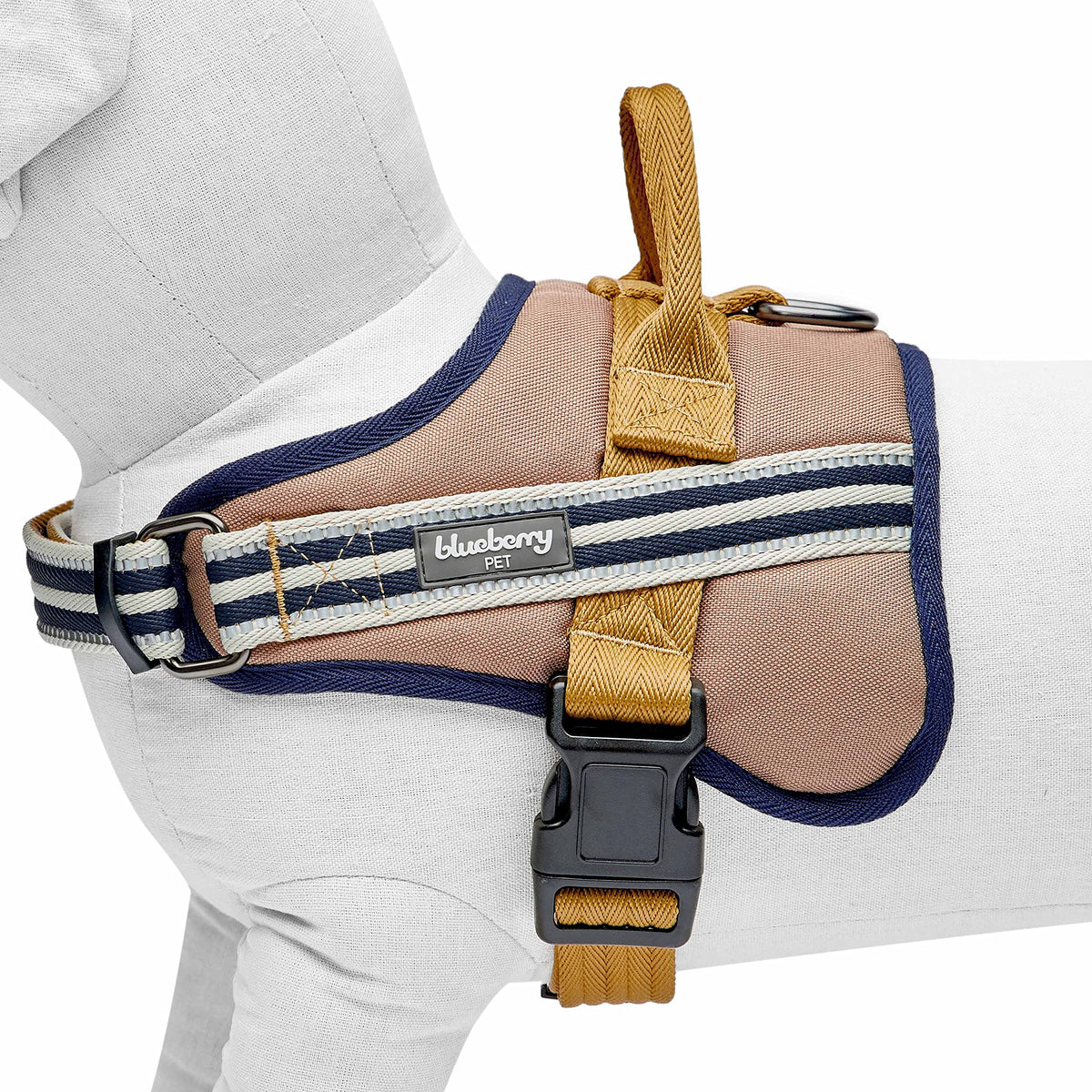Blueberry Pet Animal Harness in Medium, Blue-gray and Olive