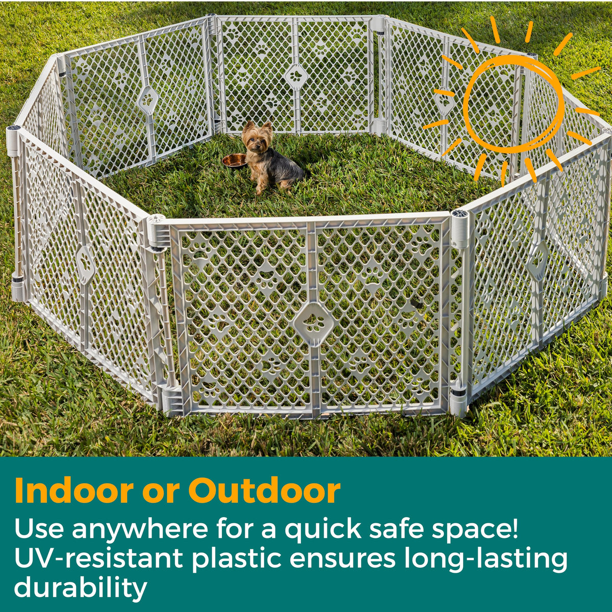 MYPET Pet Playpen in 8-Panel, Light Gray