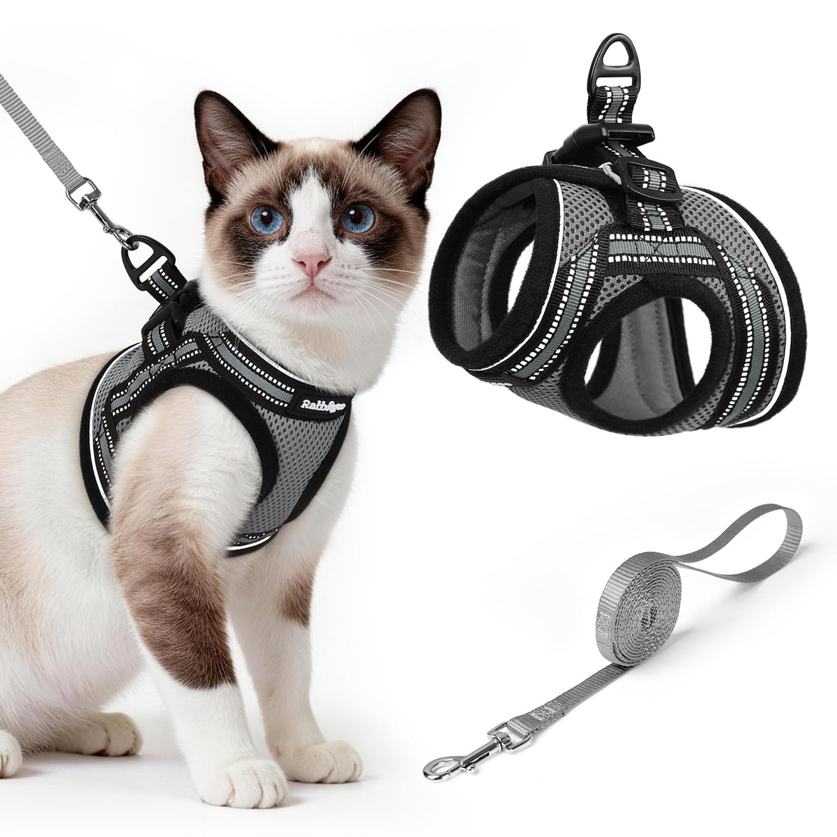 rabbitgoo Animal Harness in L, Grey