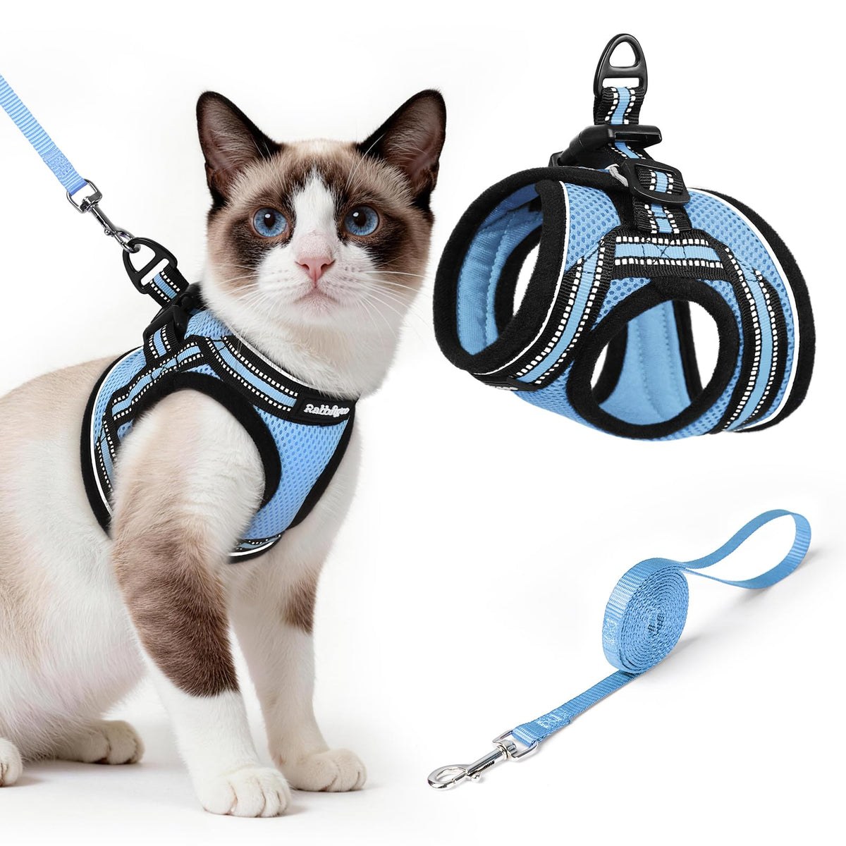 rabbitgoo Animal Harness in L, Light Blue