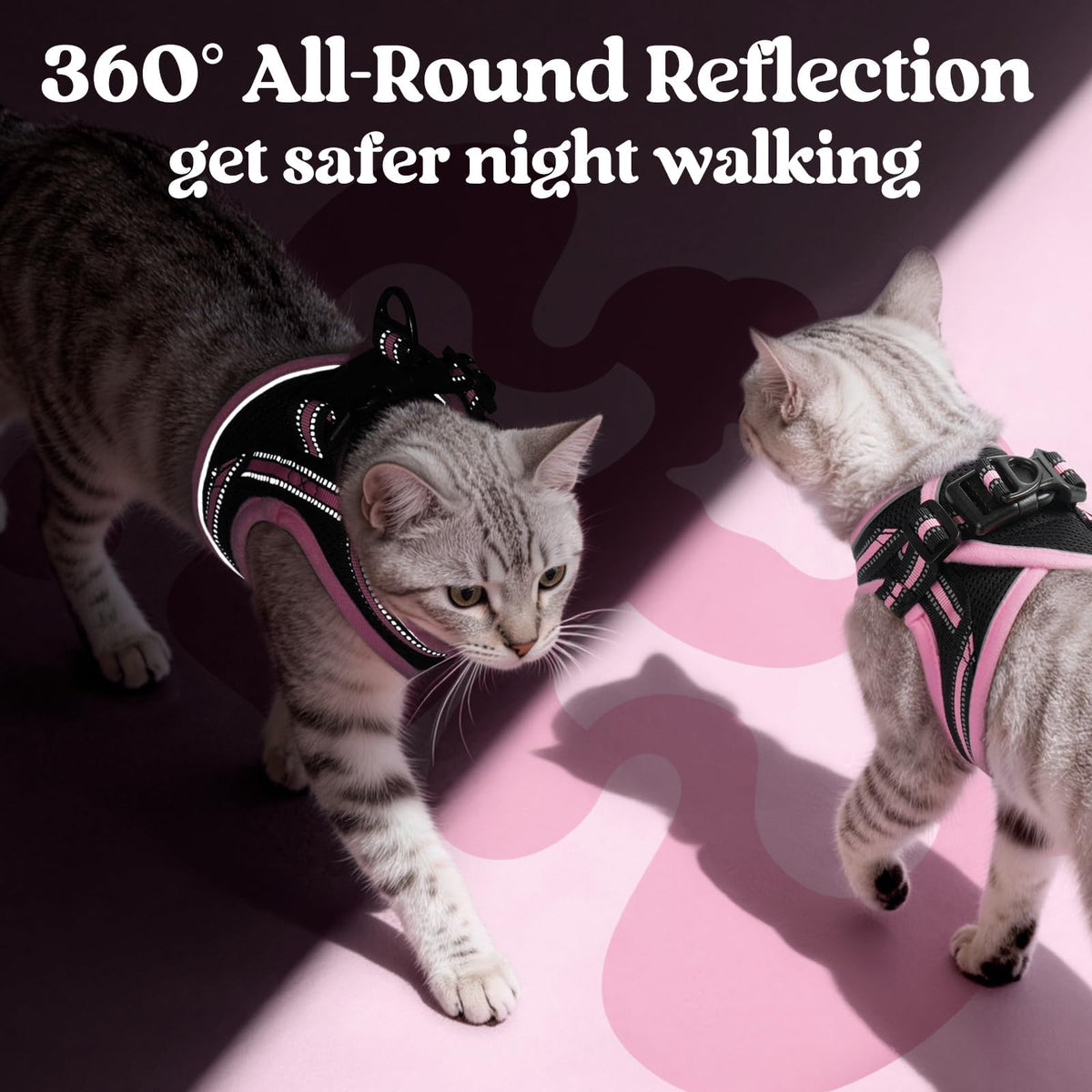 rabbitgoo Animal Harness in M, Black & Pink