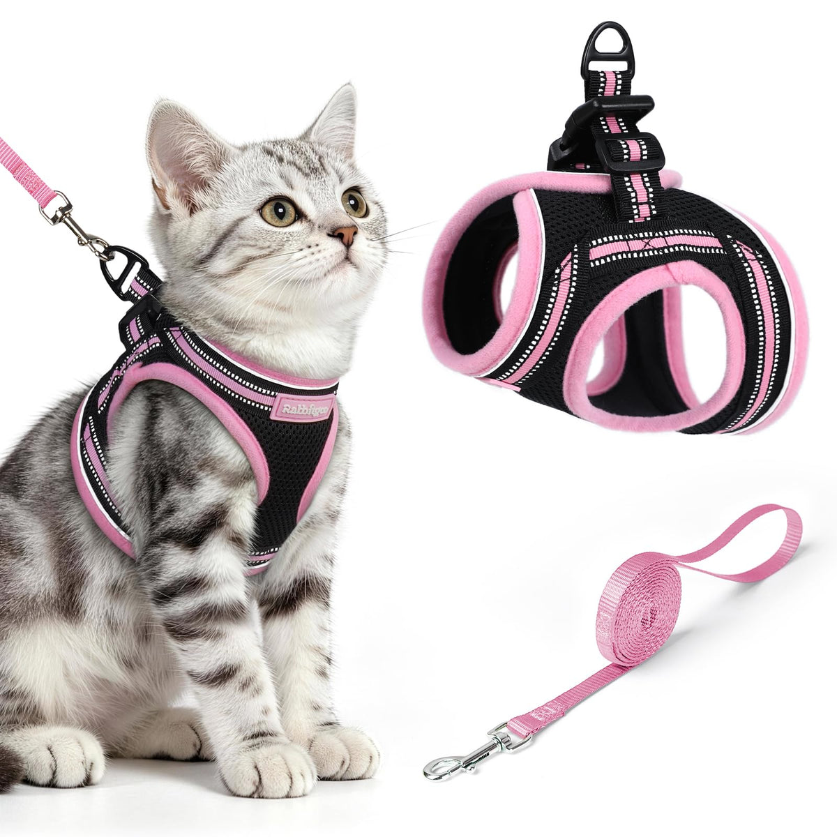 rabbitgoo Animal Harness in M, Black & Pink