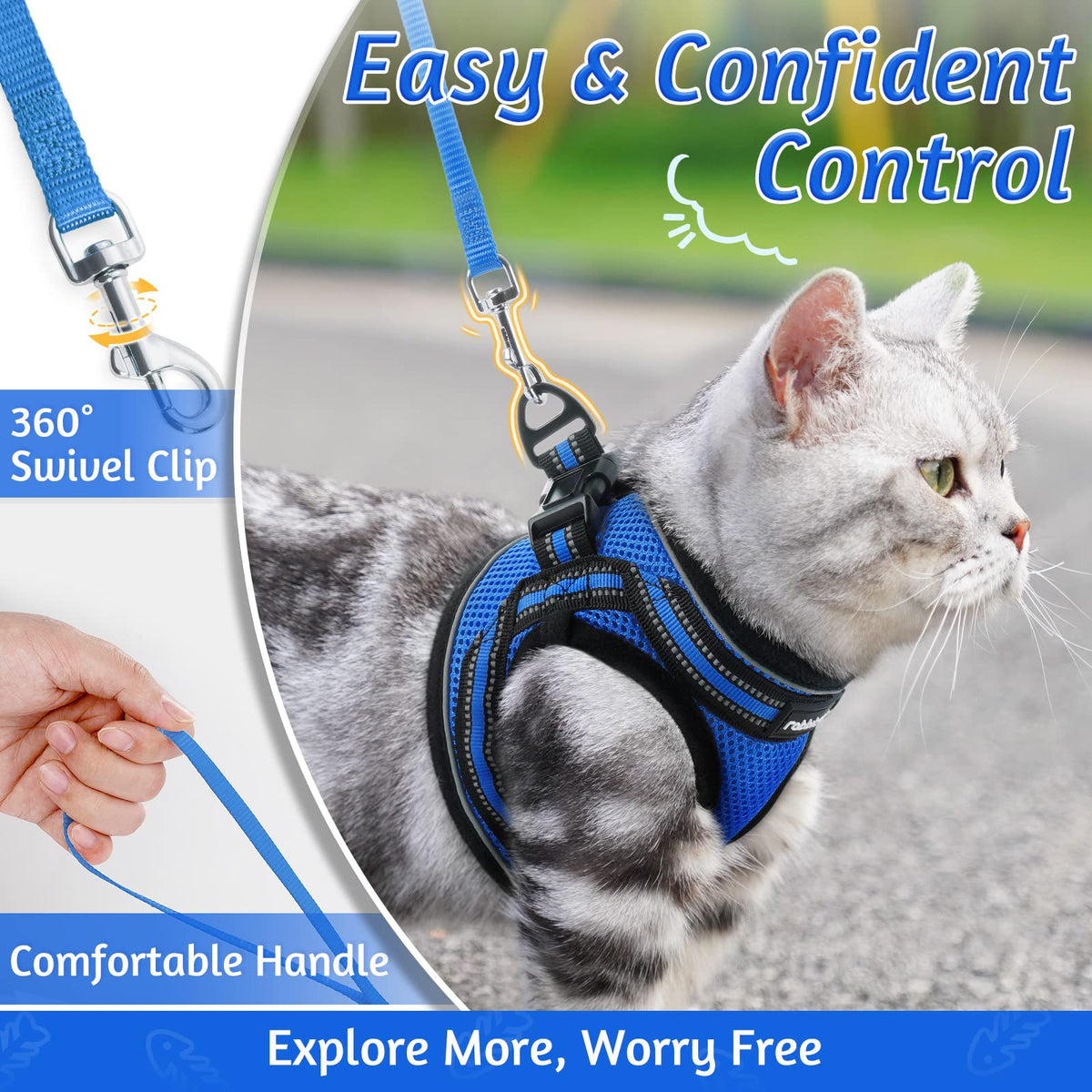rabbitgoo Animal Harness in M, Blue