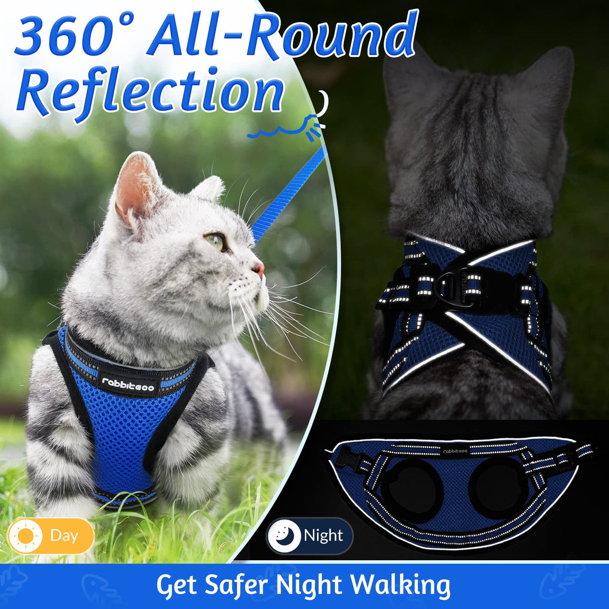 rabbitgoo Animal Harness in M, Blue