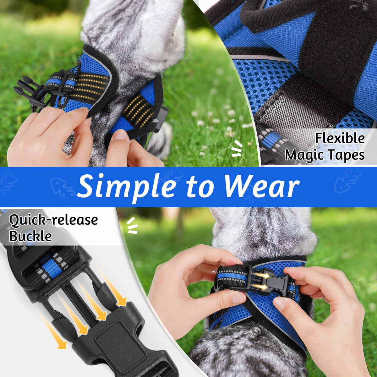 rabbitgoo Animal Harness in M, Blue