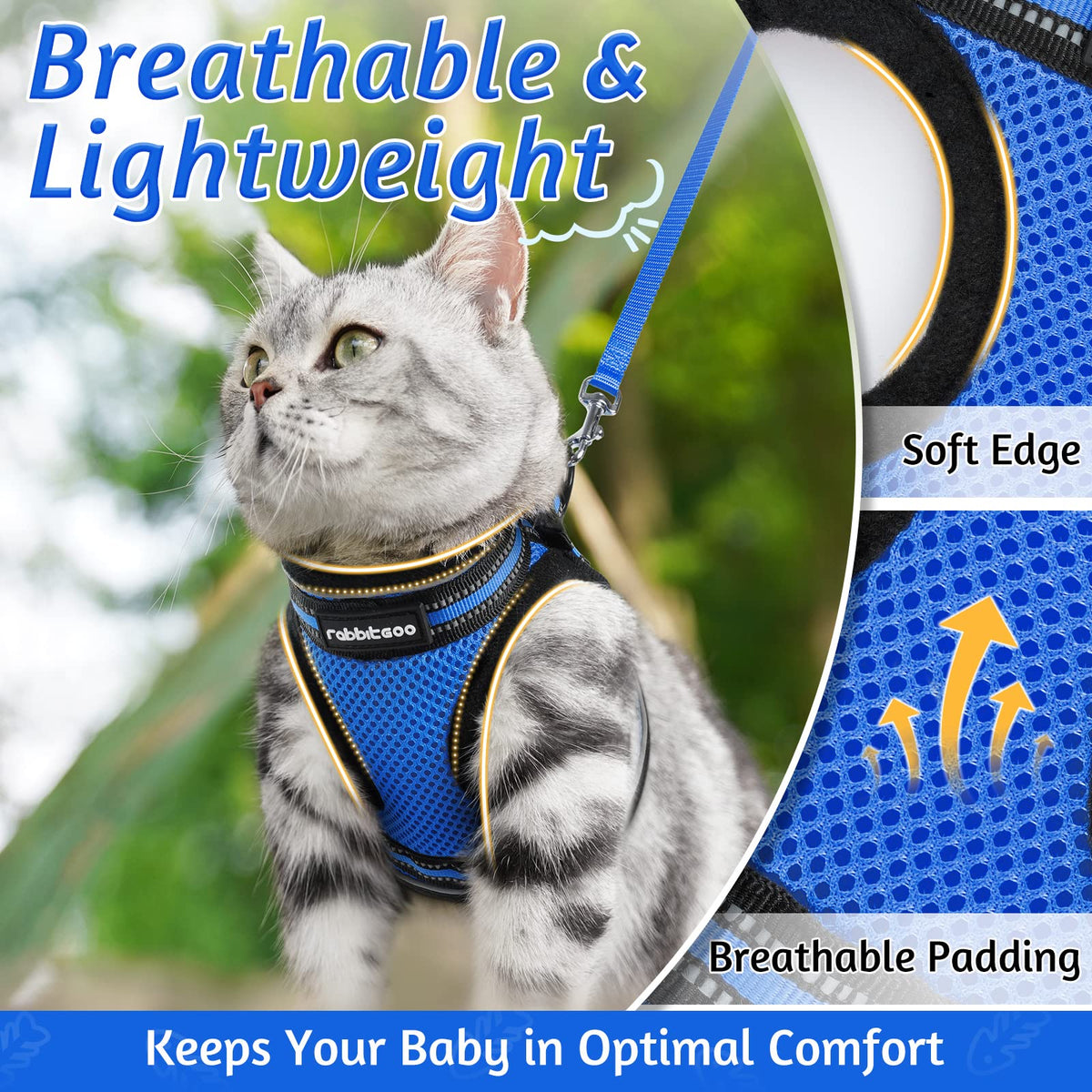rabbitgoo Animal Harness in M, Blue