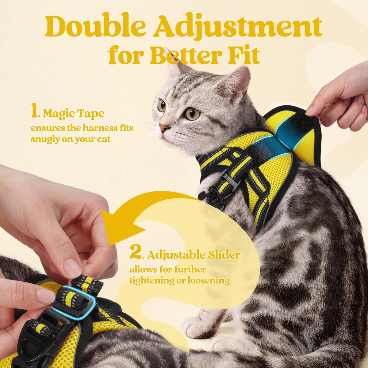rabbitgoo Animal Harness in M, Bright Yellow