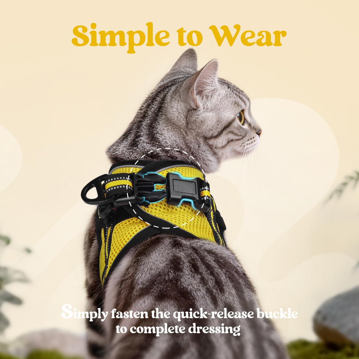 rabbitgoo Animal Harness in M, Bright Yellow