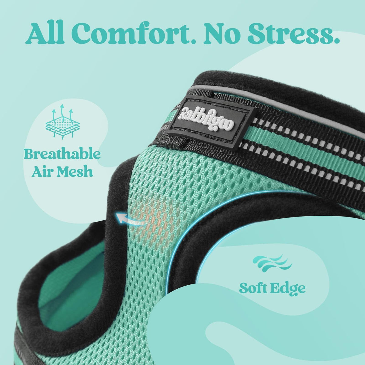 rabbitgoo Animal Harness in M, Green