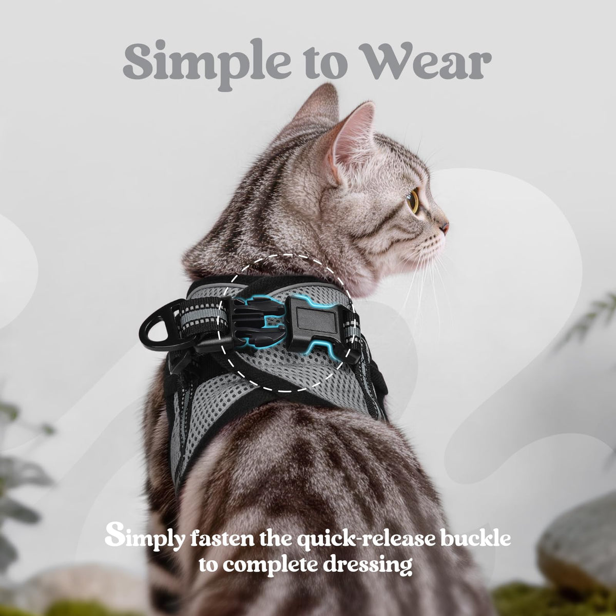 rabbitgoo Animal Harness in M, Grey