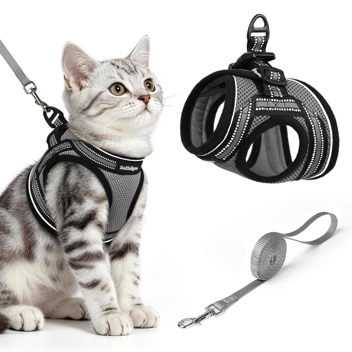 rabbitgoo Animal Harness in M, Grey