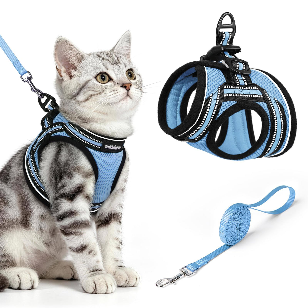 rabbitgoo Animal Harness in M, Light Blue