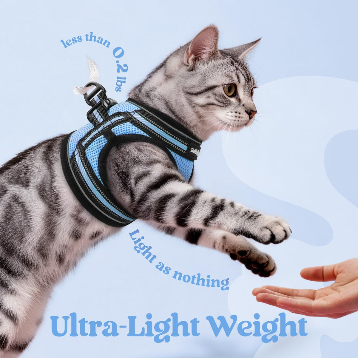 rabbitgoo Animal Harness in M, Light Blue