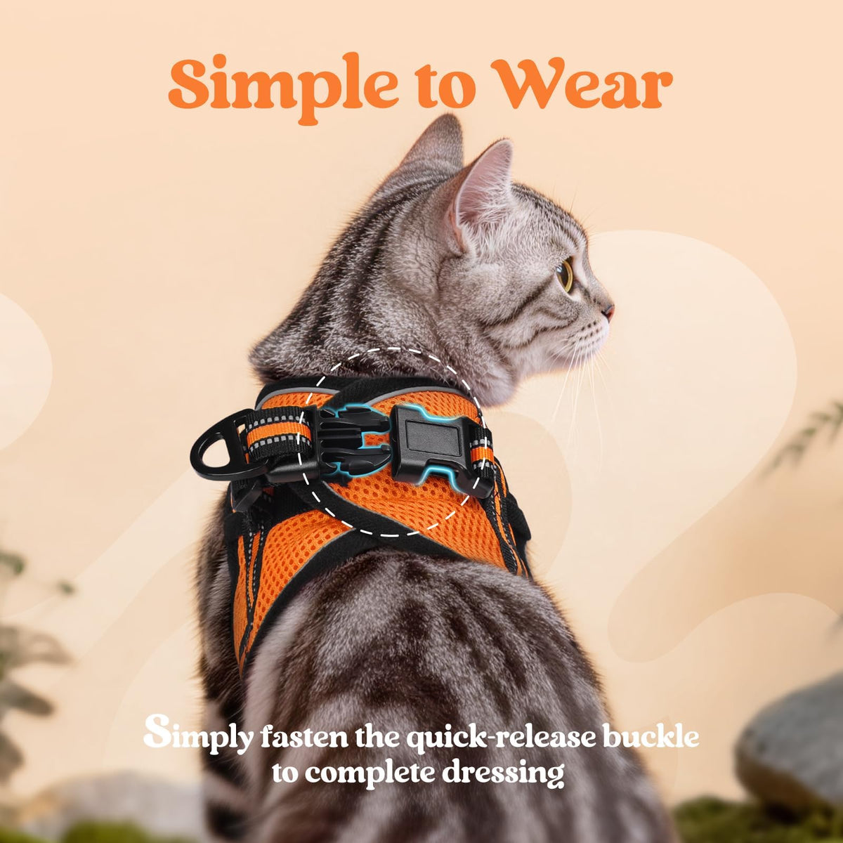 rabbitgoo Animal Harness in M, Orange