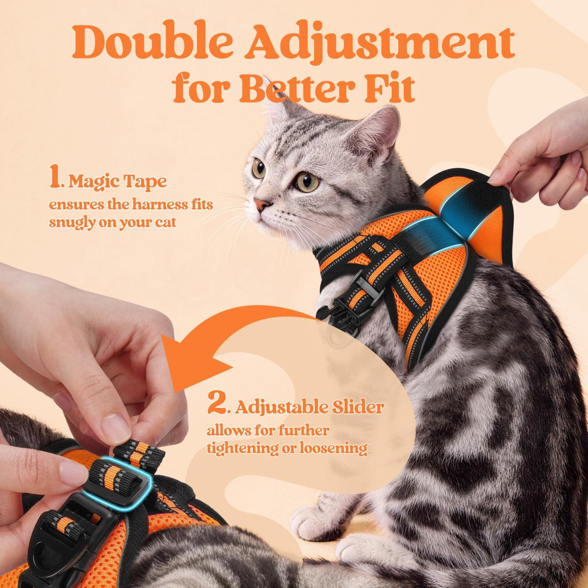 rabbitgoo Animal Harness in M, Orange