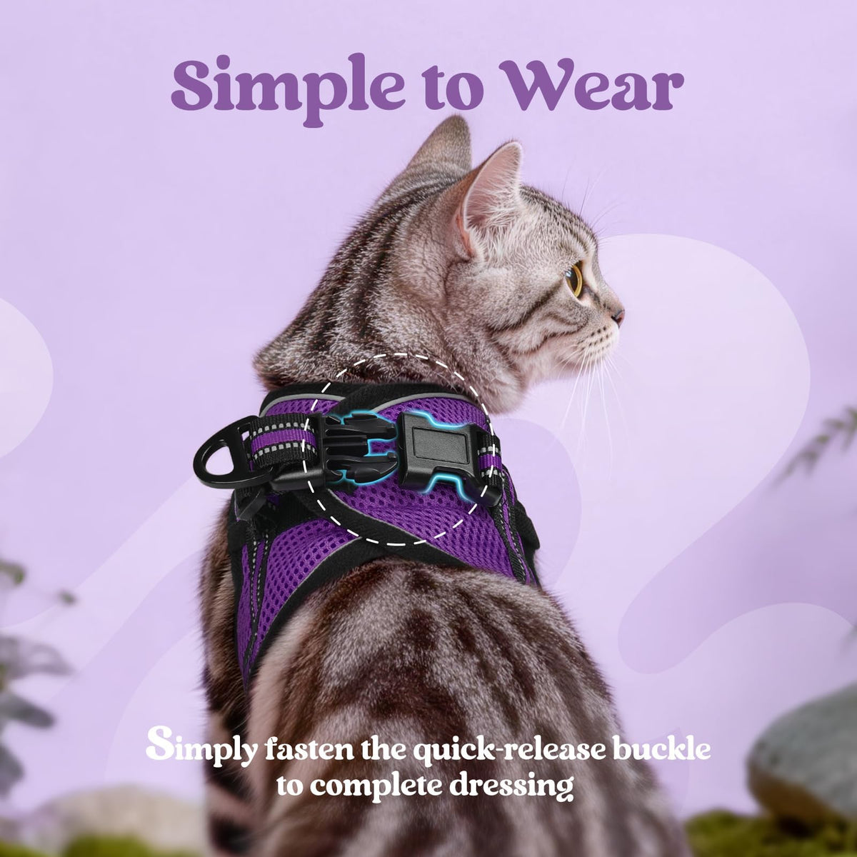 rabbitgoo Animal Harness in M, Purple