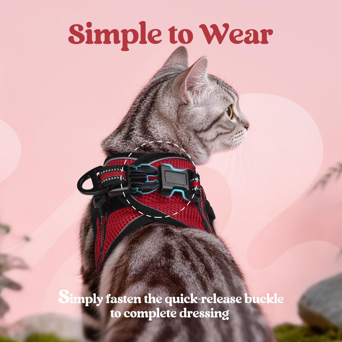 rabbitgoo Animal Harness in M, Red