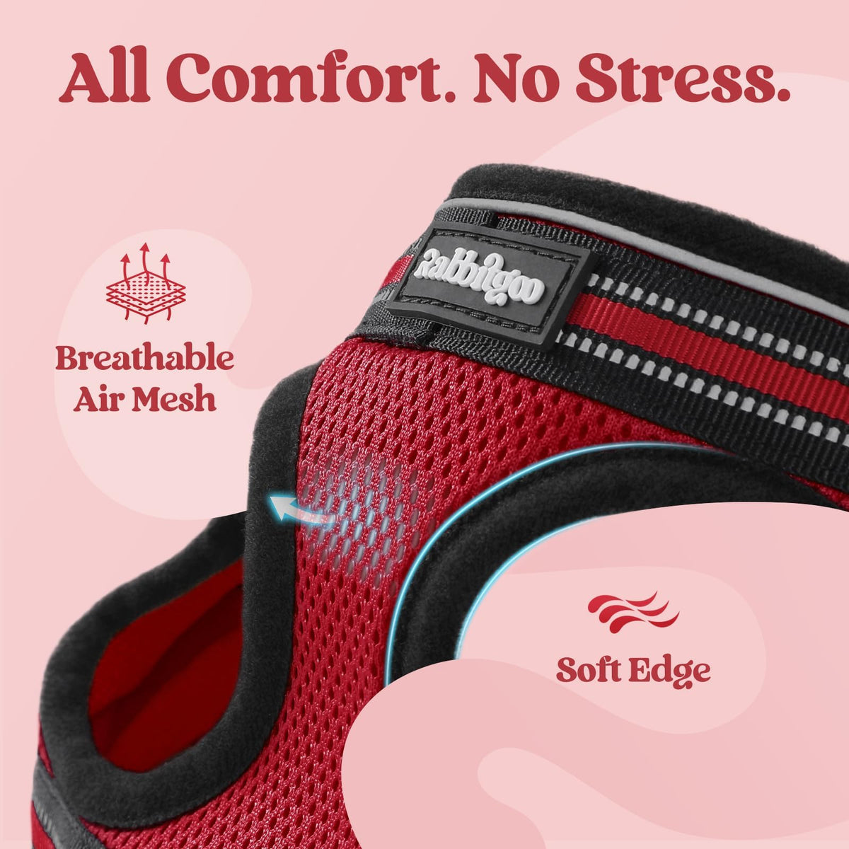 rabbitgoo Animal Harness in M, Red