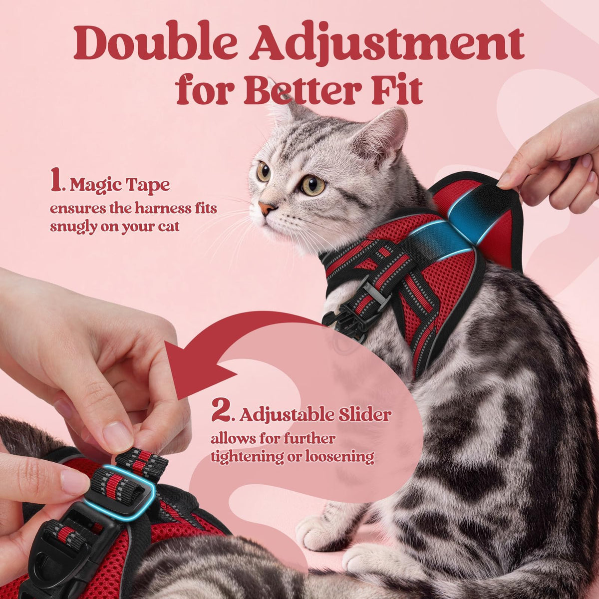 rabbitgoo Animal Harness in M, Red