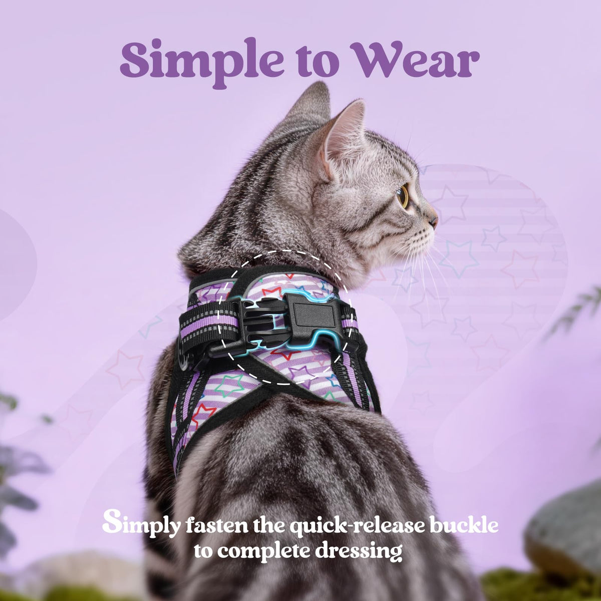 rabbitgoo Animal Harness in M, Stars & Stripes
